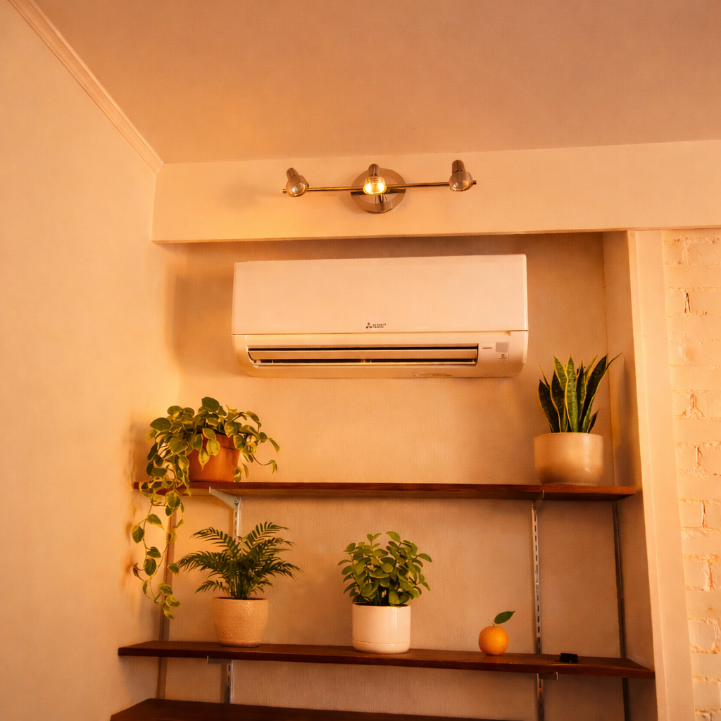 Mitsubishi indoor wall unit installed